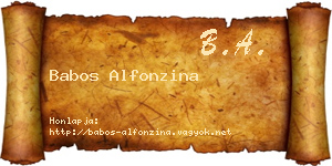 Babos Alfonzina névjegykártya